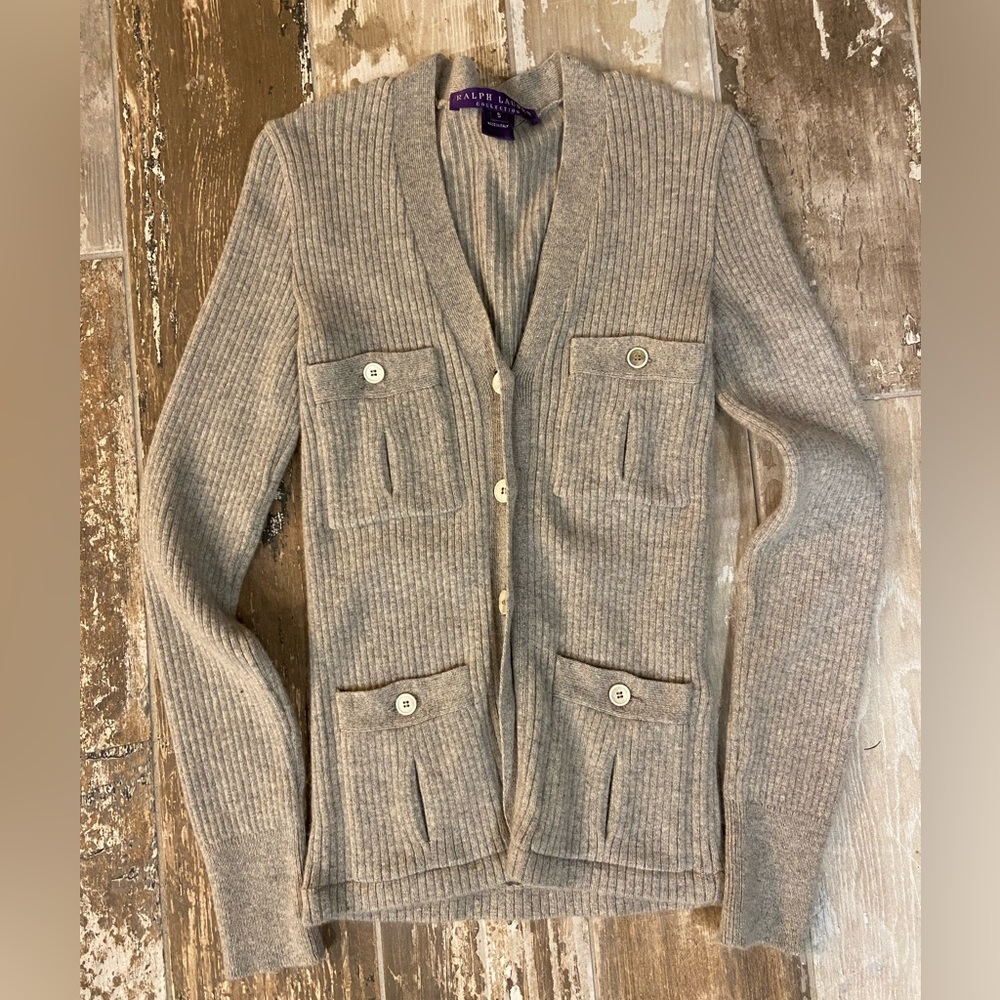 Ralph Lauren Purple Label Gray Cardigan